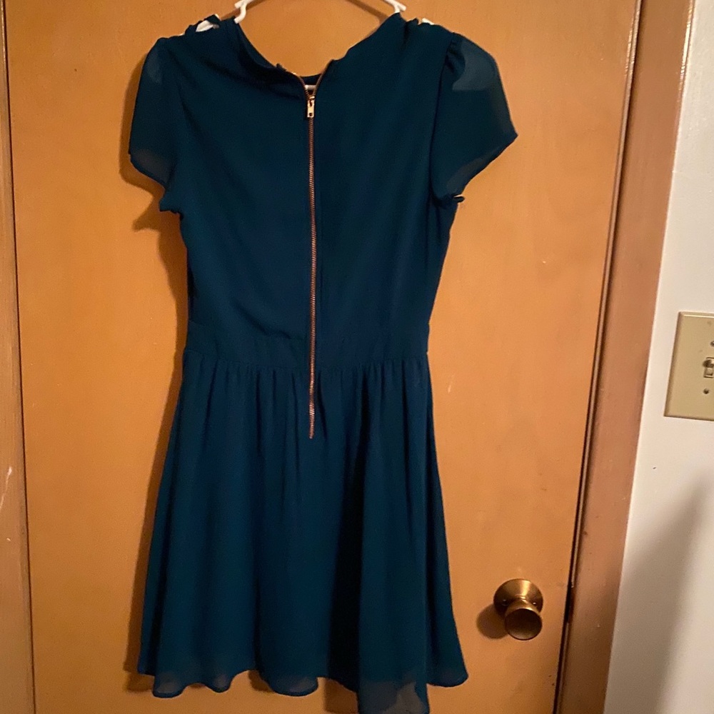 Cutout emerald green dress